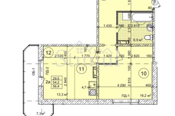 2-к квартира, 56,4 м², 5/9 эт.