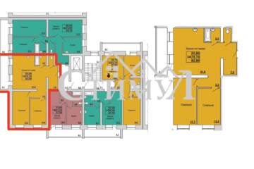 3-к квартира, 82,8 м², 1/7 эт.